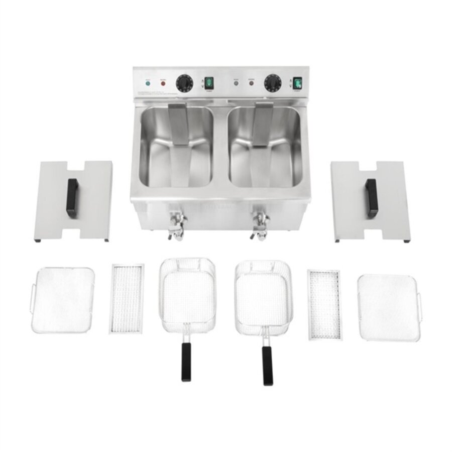Friteuse à induction double 3000 W 41 h x 57,6 l x 47,8 p cm