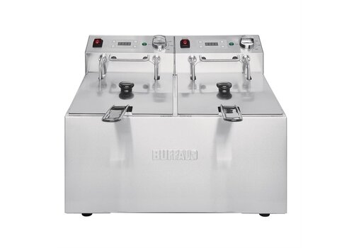  Buffalo Fritteuse mit zwei Körben, 2 x 5 l Fritteuse, 2,8 kW, 35,5 h x 56,5 b x 45 t cm 