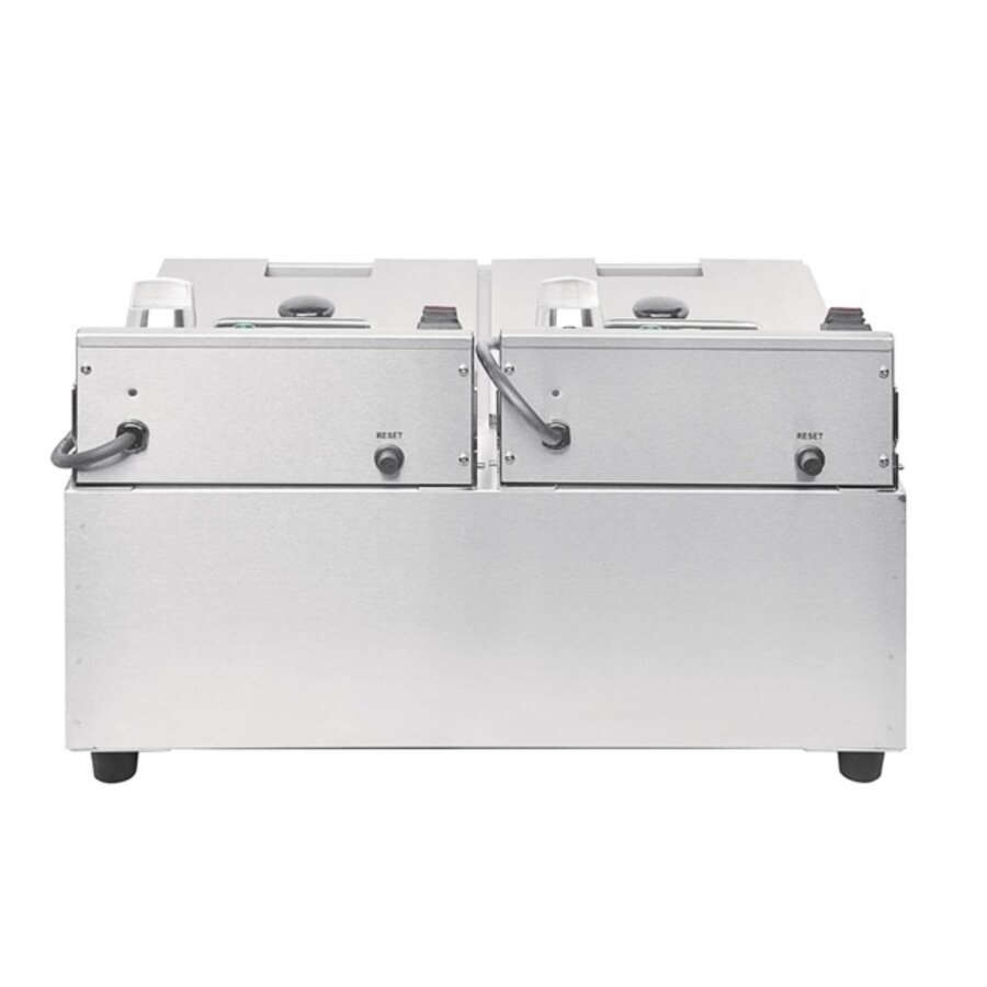 Friteuse à deux paniers 2 x 5 litres 2,8 kW 35,5 h x 56,5 l x 45 p cm