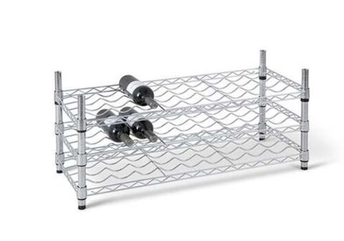  HorecaTraders Wine rack 3 levels - 27 bottles chrome plated 