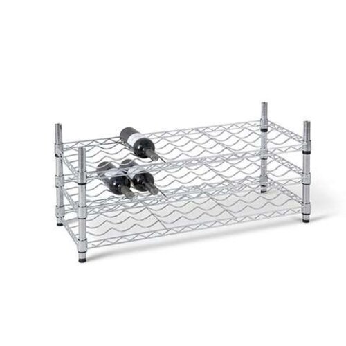 HorecaTraders Wine rack 3 levels - 27 bottles chrome plated 
