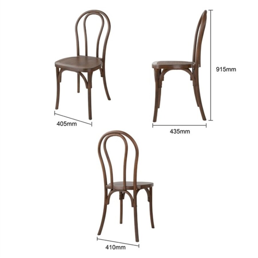 Chaises Soho en résine noyer (4 pièces)