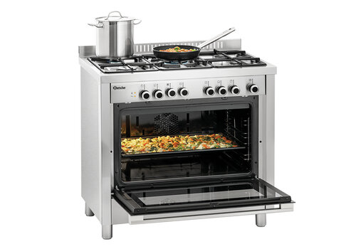  Bartscher Gasherd mit Backofen | 5 Kochplatten | 895x645x645 mm 