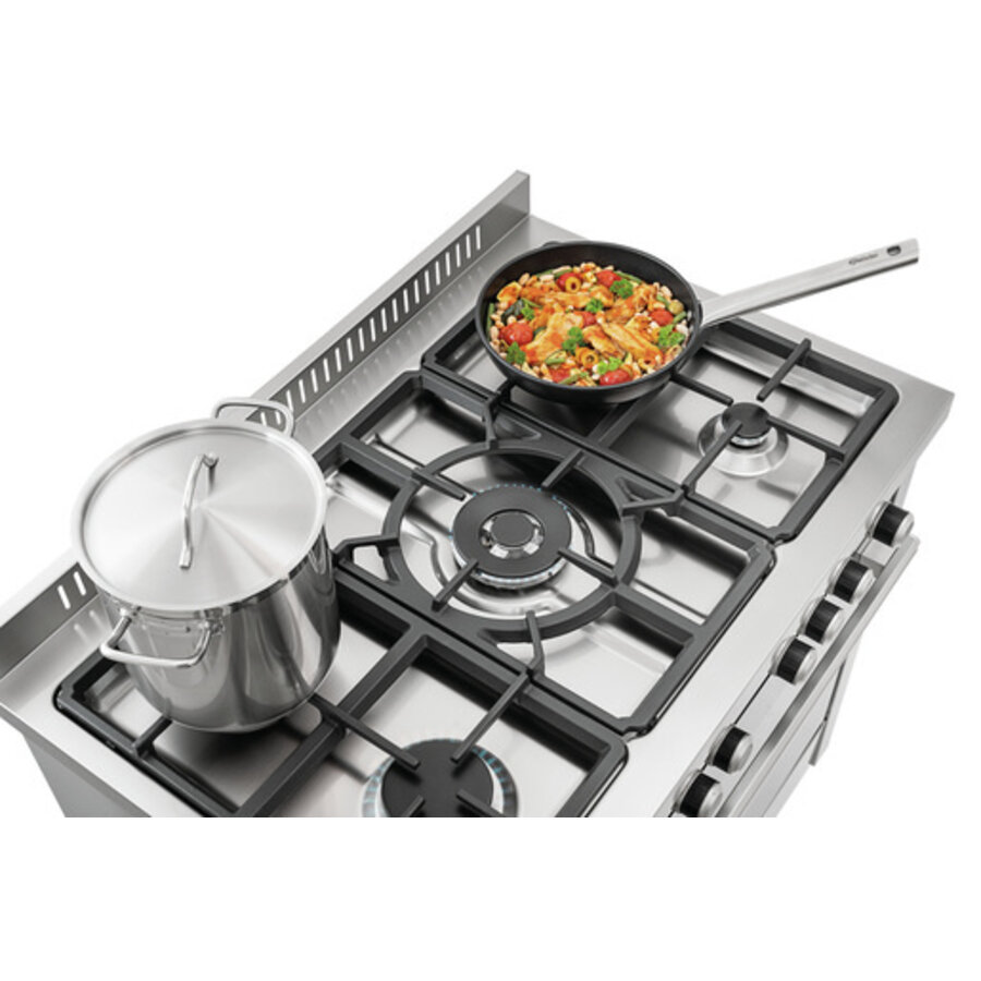 Cuisinière à gaz avec four | 5 plaques de cuisson | 895x645x645 mm
