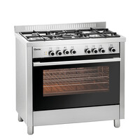 Cuisinière à gaz avec four | 5 plaques de cuisson | 895x645x645 mm