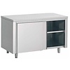HorecaTraders Work table with sliding doors | Stainless steel | 700 series