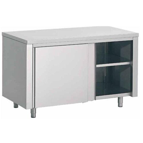  HorecaTraders Table de travail avec portes coulissantes | acier inoxydable | Série 700 