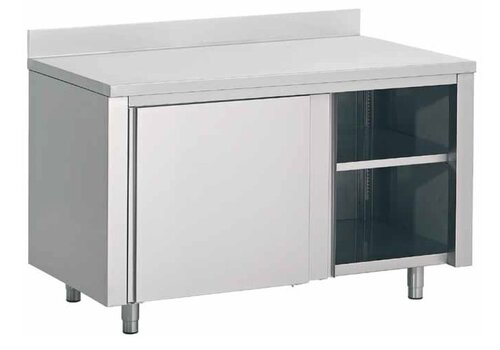  HorecaTraders Table de travail avec portes coulissantes | acier inoxydable | Série 700 | élévation 