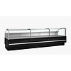 HorecaTraders Umluftkühlvitrine schwarz und Glas 3798 x 1120 x 1190 mm