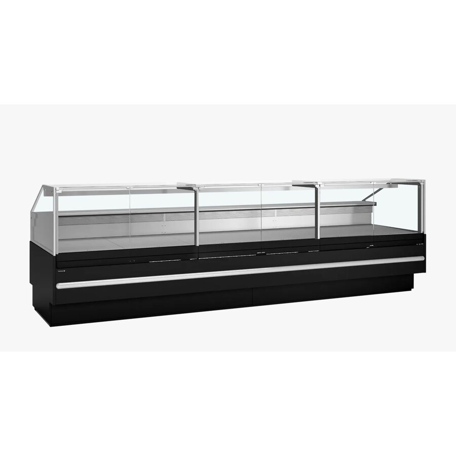 Vitrine réfrigérée ventilée noire et vitrée 3798 x 1120 x 1190 mm