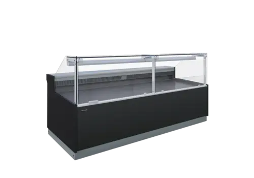  HorecaTraders Comptoir de service noir et verre 3185 x 1114 x 1210 mm 