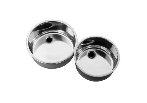  HorecaTraders Sink | Stainless steel | Ø 380 x 180 mm 