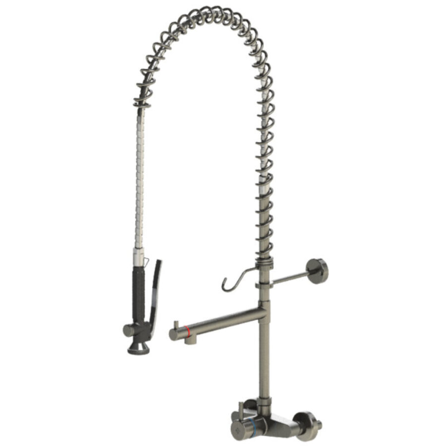 Robinet intermédiaire à 1 levier sur colonne montante modèle Hospitality Wall en acier inoxydable