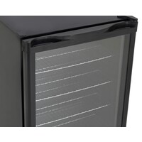 Barkoelkast met Glasdeur | Zwart | Slot | 130 Liter | 540 x 540 x 840