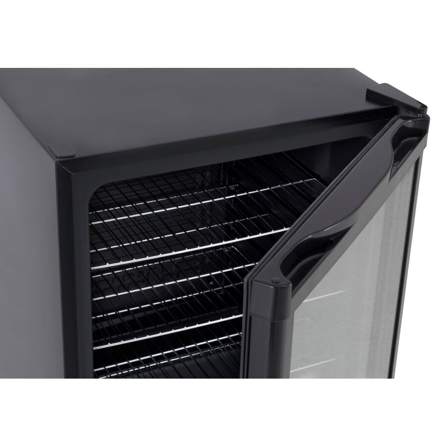 Bar Refrigerator with Glass Door | Black | Lock | 130 Liters | 540 x 540 x 840