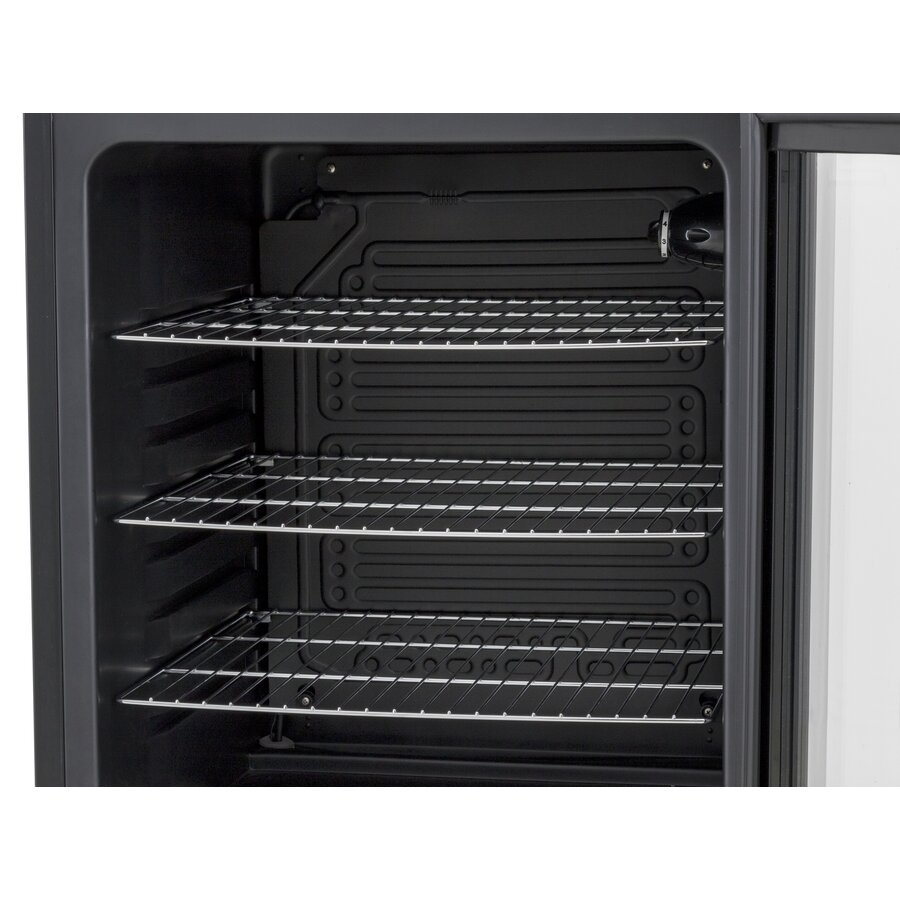 Bar Refrigerator with Glass Door | Black | Lock | 130 Liters | 540 x 540 x 840