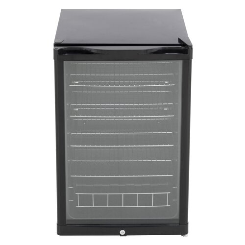  Husky Bar Refrigerator with Glass Door | Black | Lock | 130 Liters | 540 x 540 x 840 