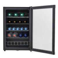 Bar Refrigerator with Glass Door | Black | Lock | 130 Liters | 540 x 540 x 840