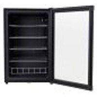 Bar Refrigerator with Glass Door | Black | Lock | 130 Liters | 540 x 540 x 840