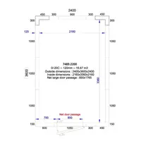 Freezer cell + insert motor | -10°C / -25°C | 2400 x 3600 x 2400mm