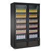 HorecaTraders Congélateur avec 2 portes vitrées | noir | 1250x705x2050(h) mm