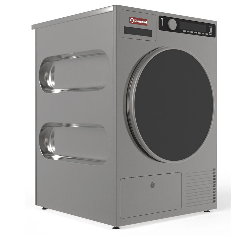 Sèche-linge professionnel en acier inoxydable avec vidange | 8 kg | 1,1 kW 230 volts | 595 x 710 x 865
