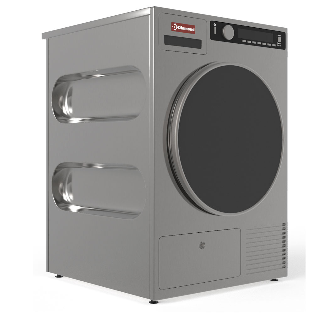 Wasdroger RVS met afvoer | 8 kg | 1.1 kW 230 volt | 595 x 710 x 865 ...