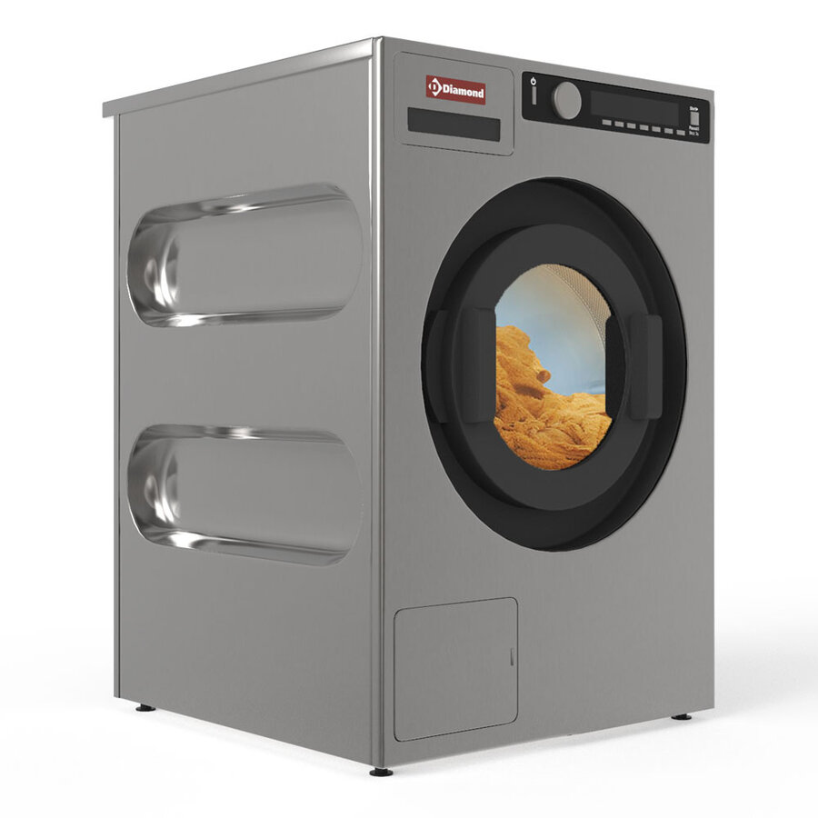 Machine à laver professionnelle en acier inoxydable avec pompe de vidange | 8 kg | 4,6 kW 400-230 volts