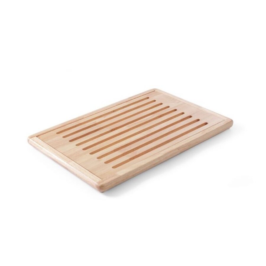 Planche à découper et couteau en bois | 42,5 x 25 x 4 cm | Avec plateau ramasse-miettes | Acier inoxydable