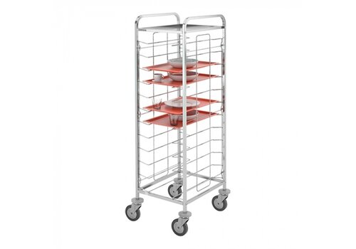  HorecaTraders chariot à plateaux | acier inoxydable | 12 plateaux 