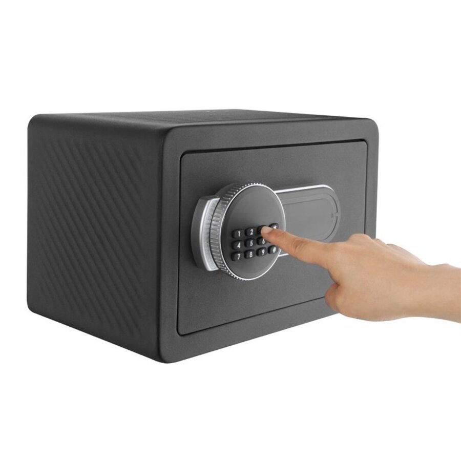 Coffre-fort pour chambre d'hôtel noir | 200(H)x310(L)x200(P)mm
