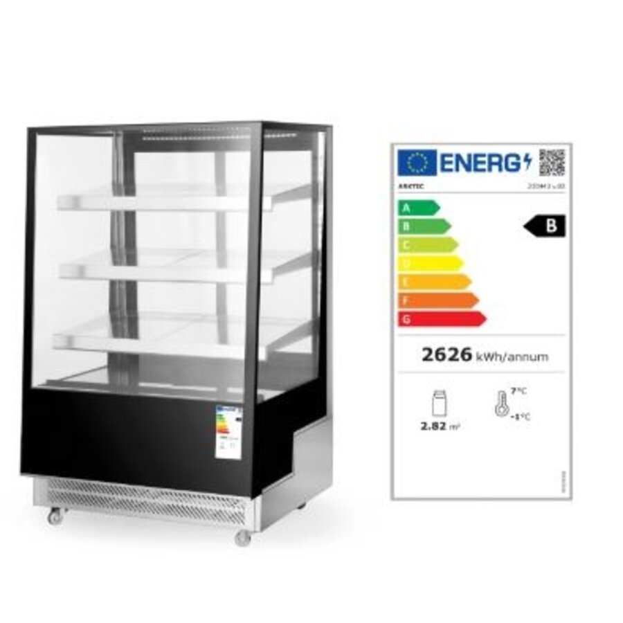 Vitrine réfrigérée hôtelière 500 l avec 3 étagères inclinées