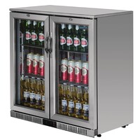 Bar Display Cooler | Silver | 2 Glass Sliding Doors