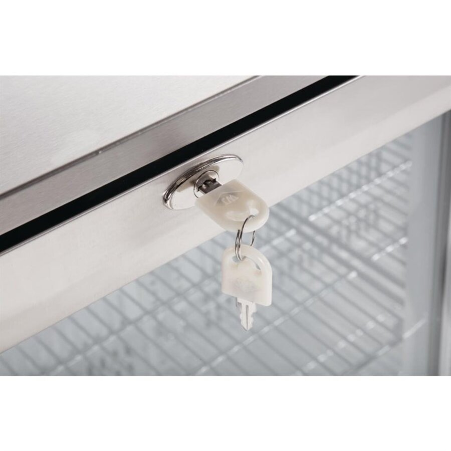 Bar Display Cooler | Silver | 2 Glass Sliding Doors