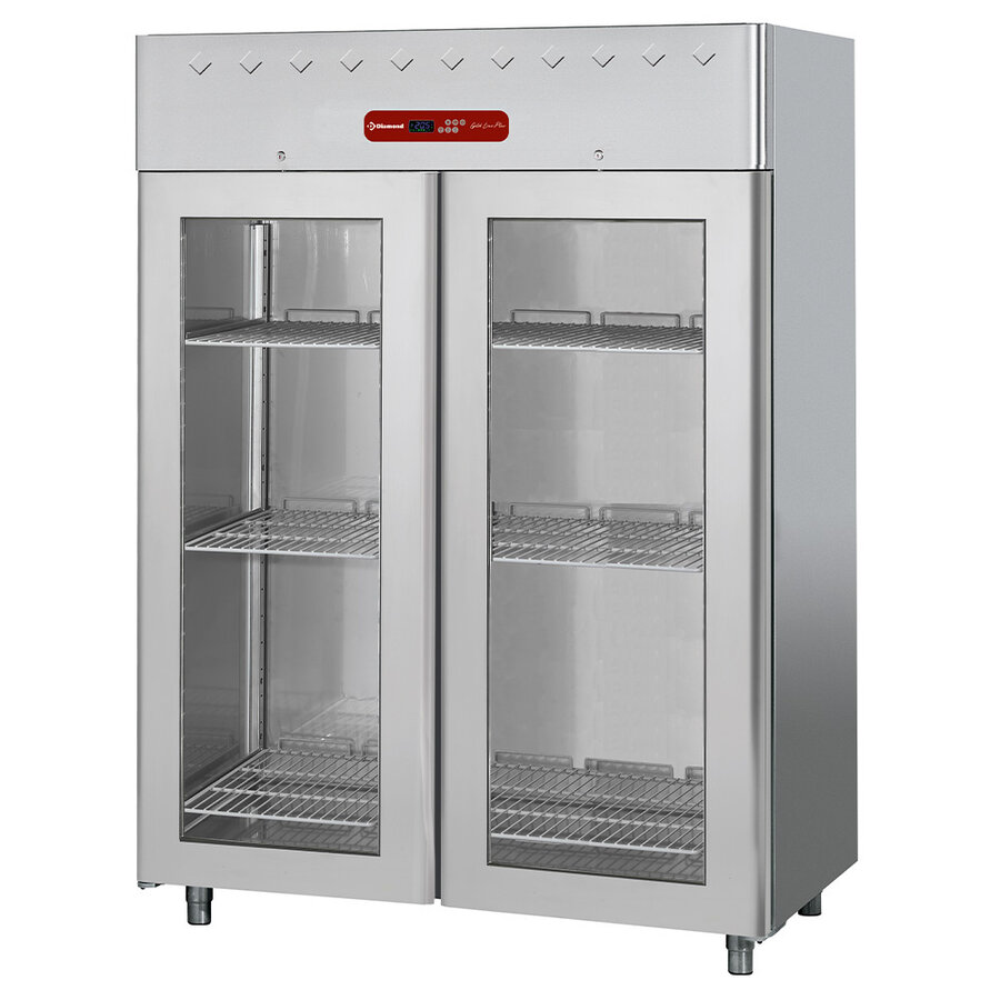 Réfrigérateur avec 2 portes vitrées | 0° +10° | 1400 L | 1540 x 820 x 2025