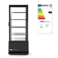 Horeca Koelvitrinekast zwart 98 l 230V 210W