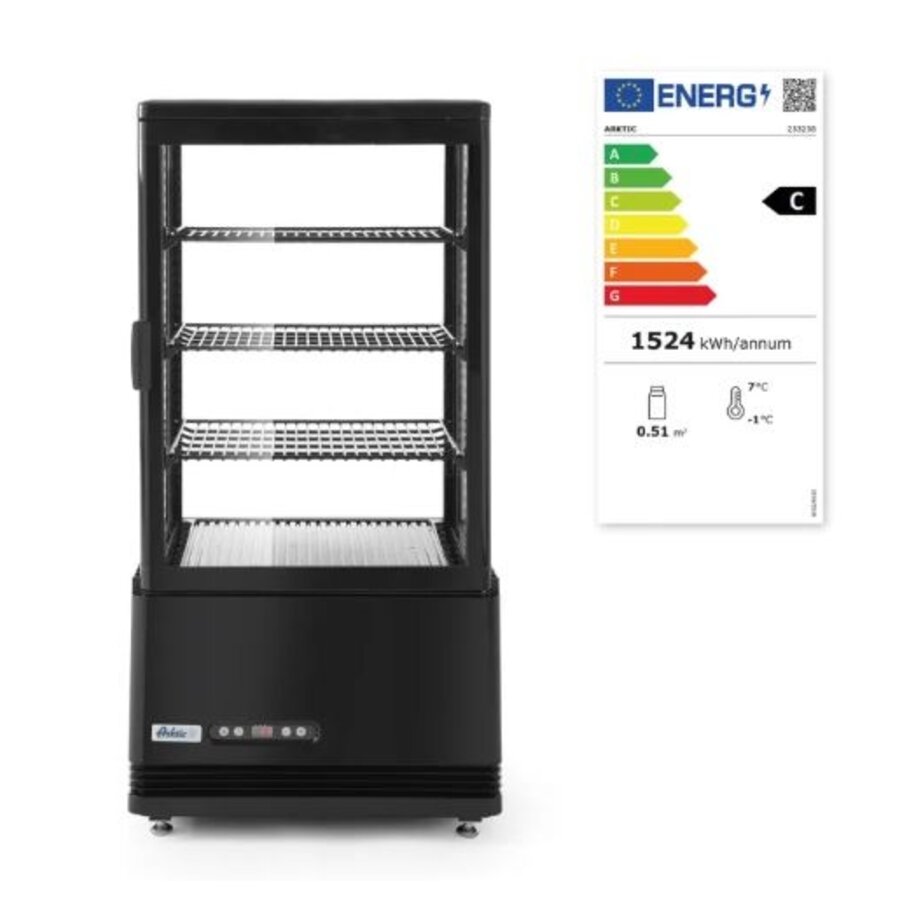 Vitrine réfrigérée Hospitality noire 68 l 230 V 170 W