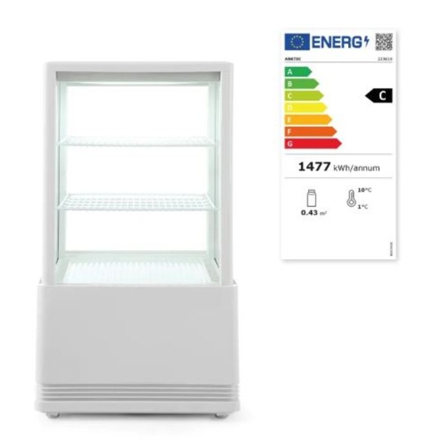 Horeca Koelvitrinekast wit 58 l 230V 170W