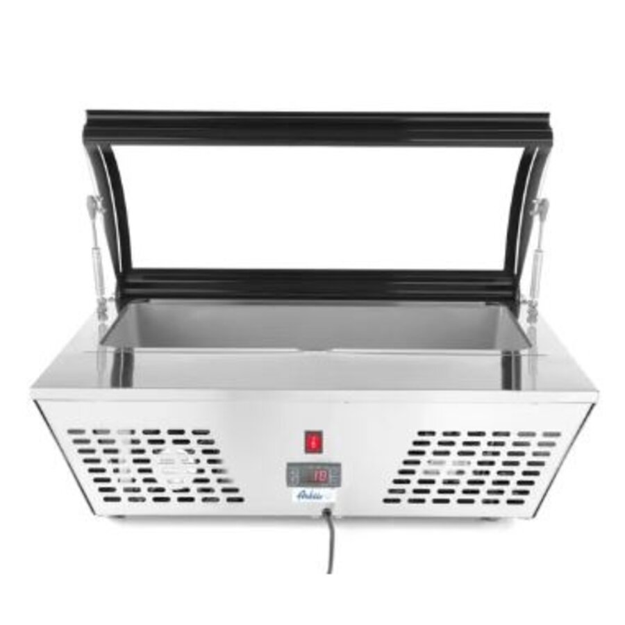 Présentoir à salades en acier inoxydable 67 l 8 x 1/6 ou 4 x 1/3 GN