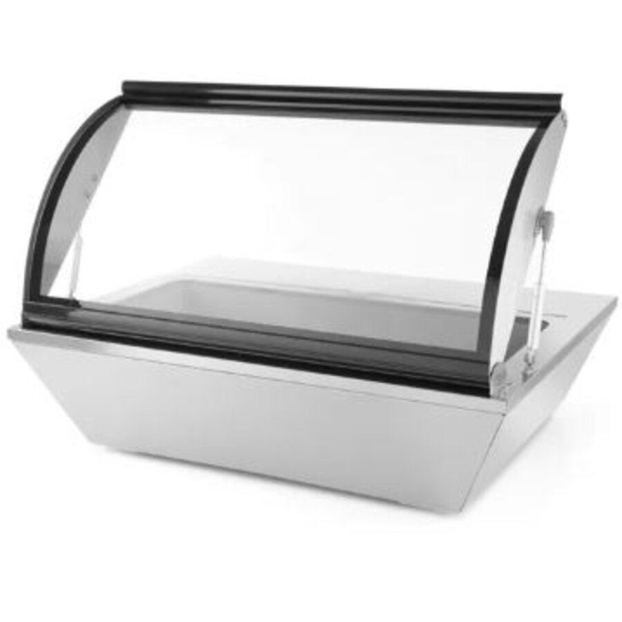 Présentoir à salades en acier inoxydable 67 l 8 x 1/6 ou 4 x 1/3 GN