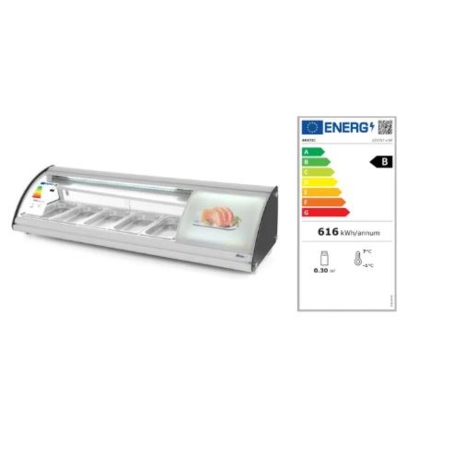 Catering Sushi cooling display 63 l 5x GN 1/3