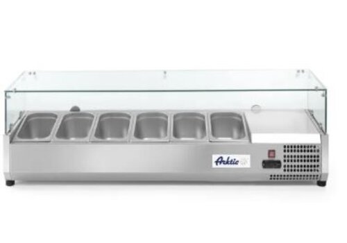  Arktic Horeca Opzetkoelvitrine 7x GN 1/3 met hard glazen kap 