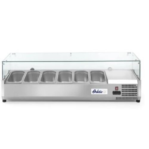  Arktic Hospitality Refrigerated display case 7x GN 1/3 with hard glass cover 