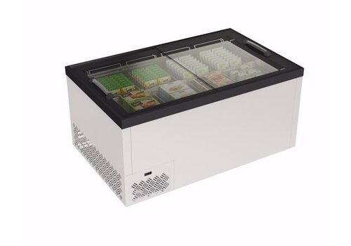  HorecaTraders Îlot congélateur avec fenêtres coulissantes 2 544x964x826 mm | Îlot congélateur traiteur extra large 