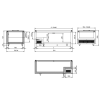Îlot congélateur avec fenêtres coulissantes 2 544x964x826 mm | Îlot congélateur traiteur extra large