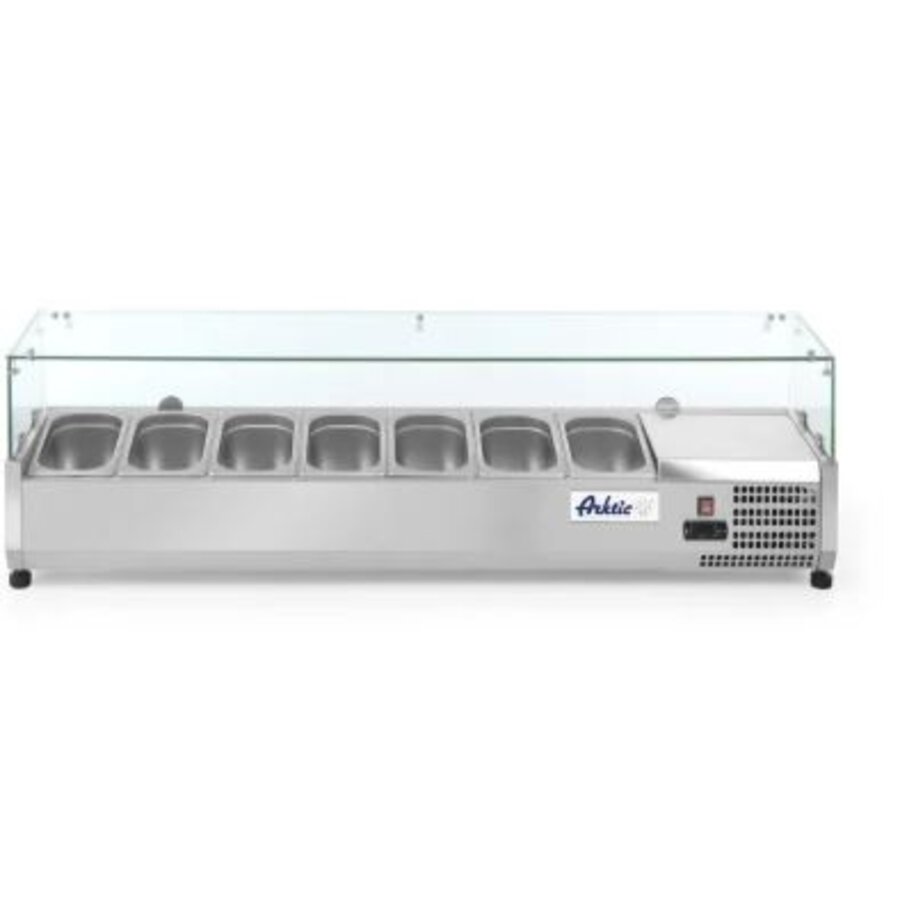Catering Refrigerated display case glass 7x GN 1/4 230V 180W