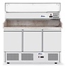 Arktic Horeca Pizzawerkbank met drie deuren koelvitrine 380+40 l 230V 400W