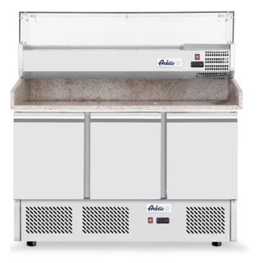Pizzeria d'accueil avec vitrine réfrigérée à trois portes 380+40 l 230V 400W
