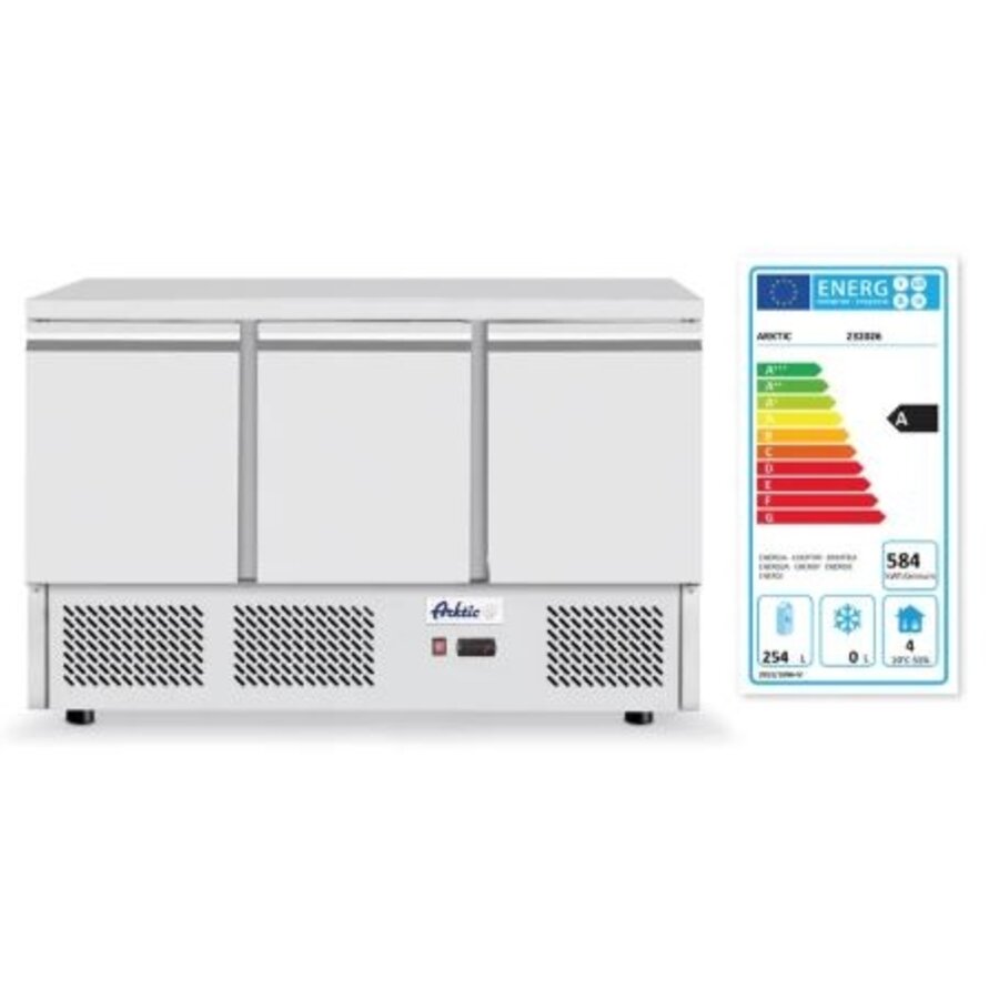 Pizzeria d'accueil avec vitrine réfrigérée à trois portes 380+40 l 230V 400W