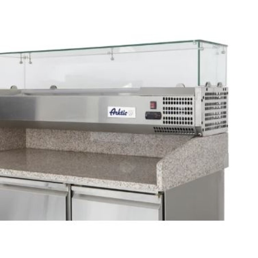 Pizzeria d'accueil avec vitrine réfrigérée à trois portes 380+40 l 230V 400W